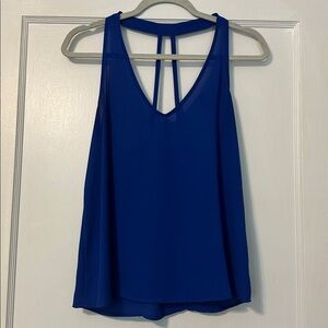 Blue Tank with Unique Straps - size small